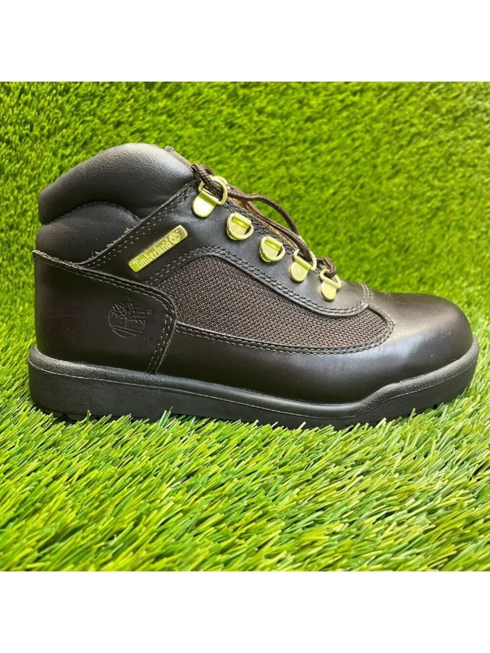 Timberland Field Boys Size 4.5Y Brown Outdoor Waterproof Leather Lace Up Boots